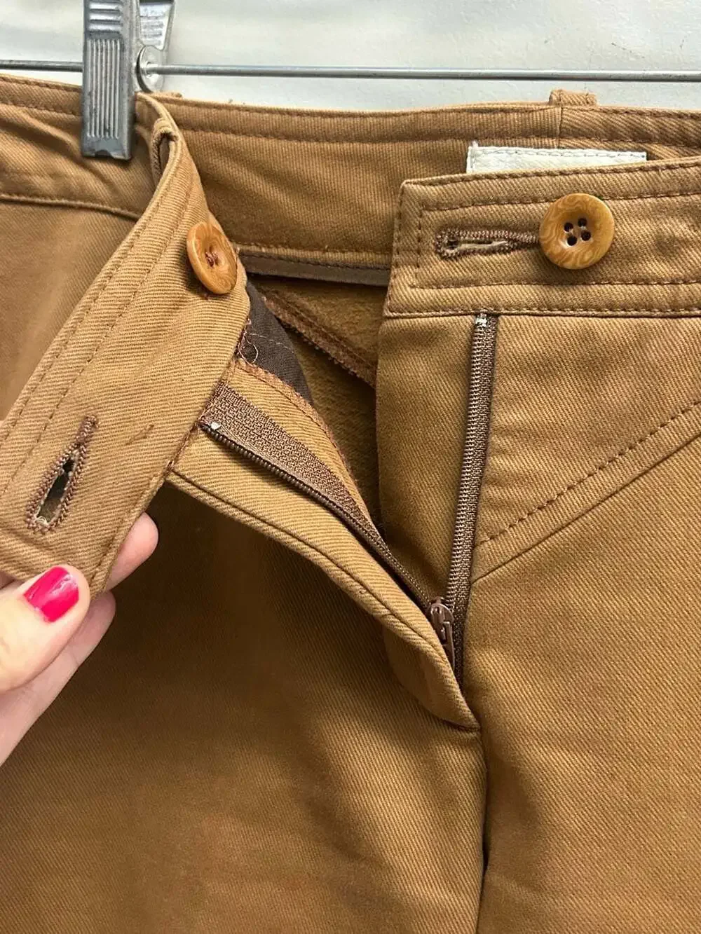 Pinko Brown Cotton Blend Structured Flare Trousers